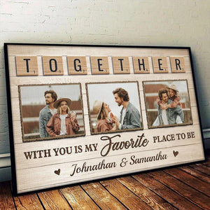 Upload Image, Gift For Couples, Husband Wife - Personalized Horizontal Poster
