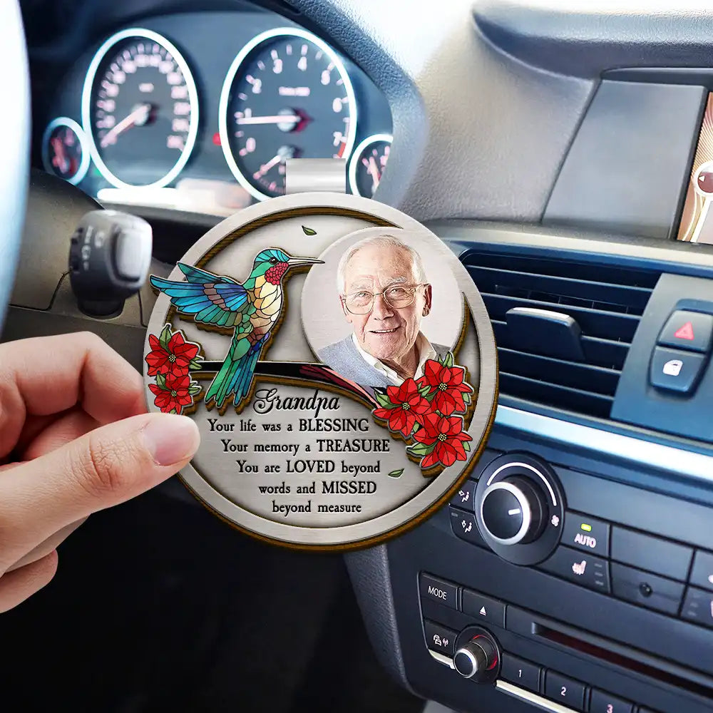 Dad Mom Your Life Was A Blessing Memorial - Personalized Memorial Shaped Car Visor Clip