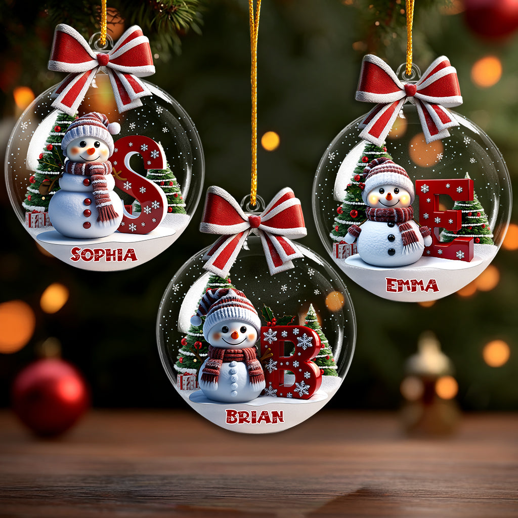 Merry Christmas - Personalized Family Transparent Ornament