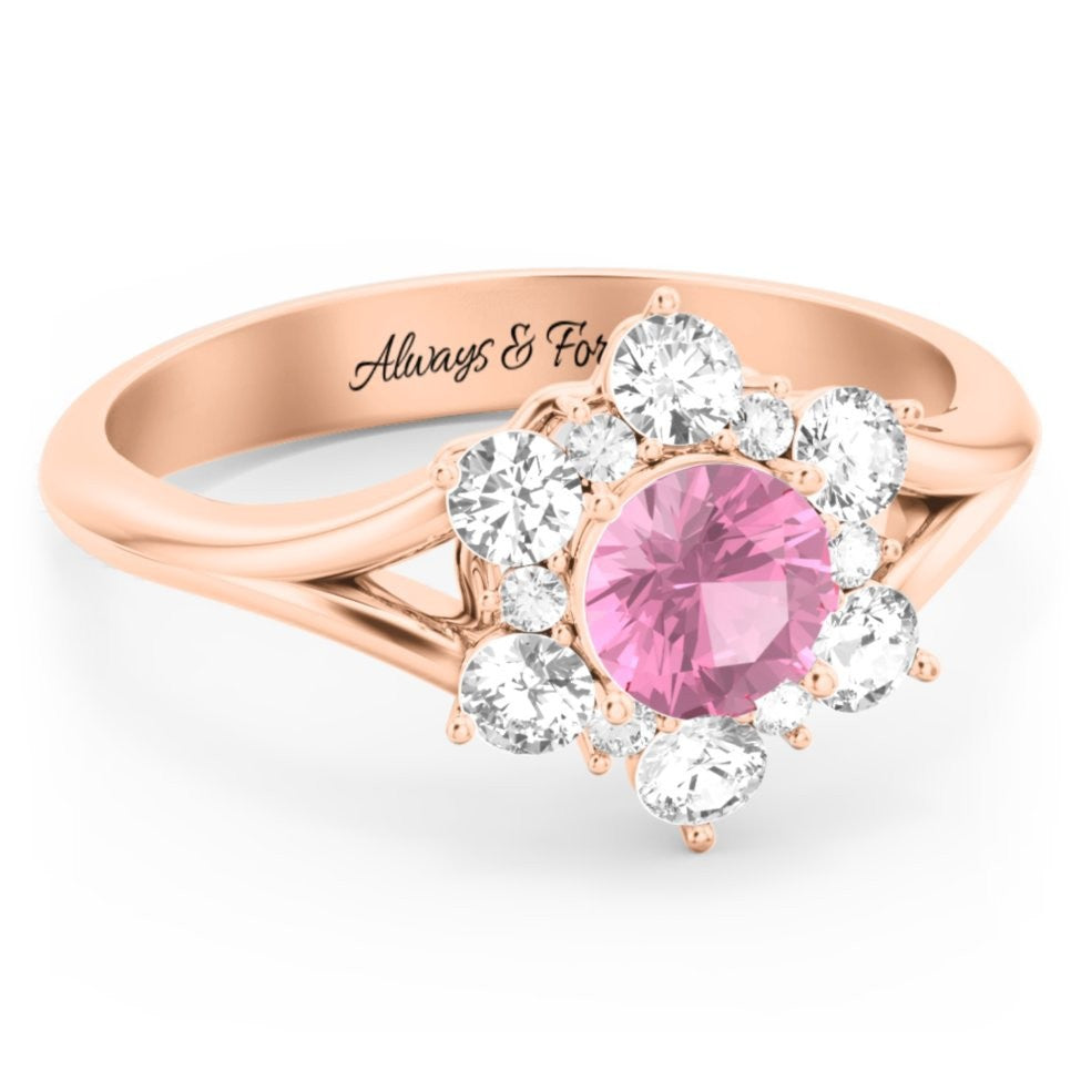 Memorial Personalized Birthstones Name Ring