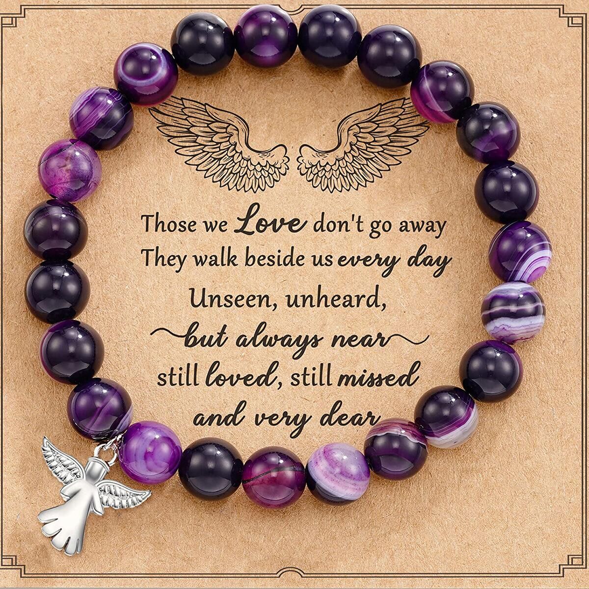 Those We Love Don't Go Away Natural Stone Stretch Bracelet