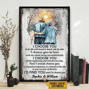 Family Old Couple Husband Wife I Choose You Personalized Canvas