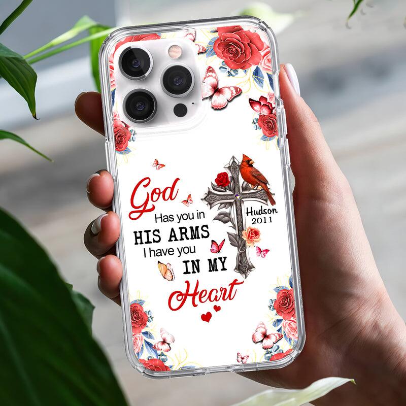God Has You In His Arms Personalized Memorial Phone Case