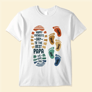 The Best Papa Grandpa Daddy Footprint Kids Personalized Shirt