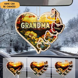 Grandma Heart - Personalized Suncatcher Ornament