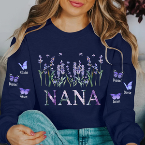 Personalized Nana And Kids Vintage Flower Sweatshirt