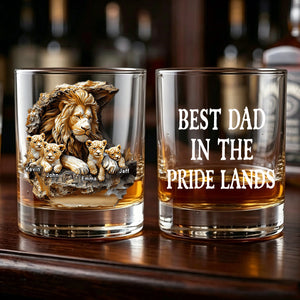 Best Dad In The Wild Land - Personalized Whiskey Glass Father's Day Gift