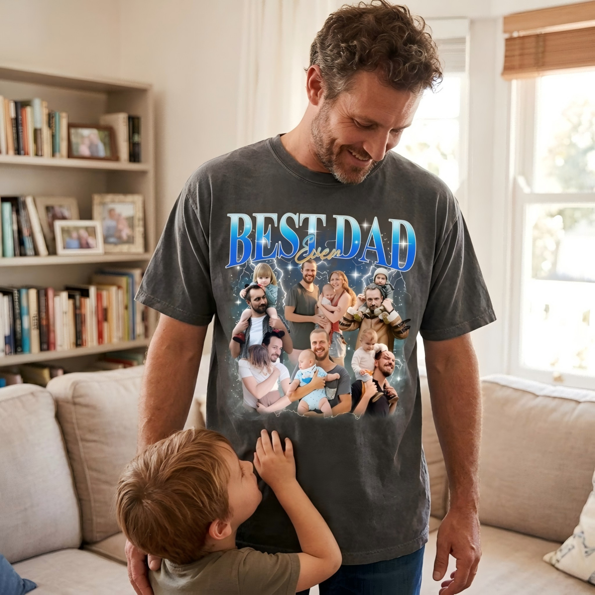Best Dad Ever Custom Photo T-Shirt-Personalized Gift For Dad