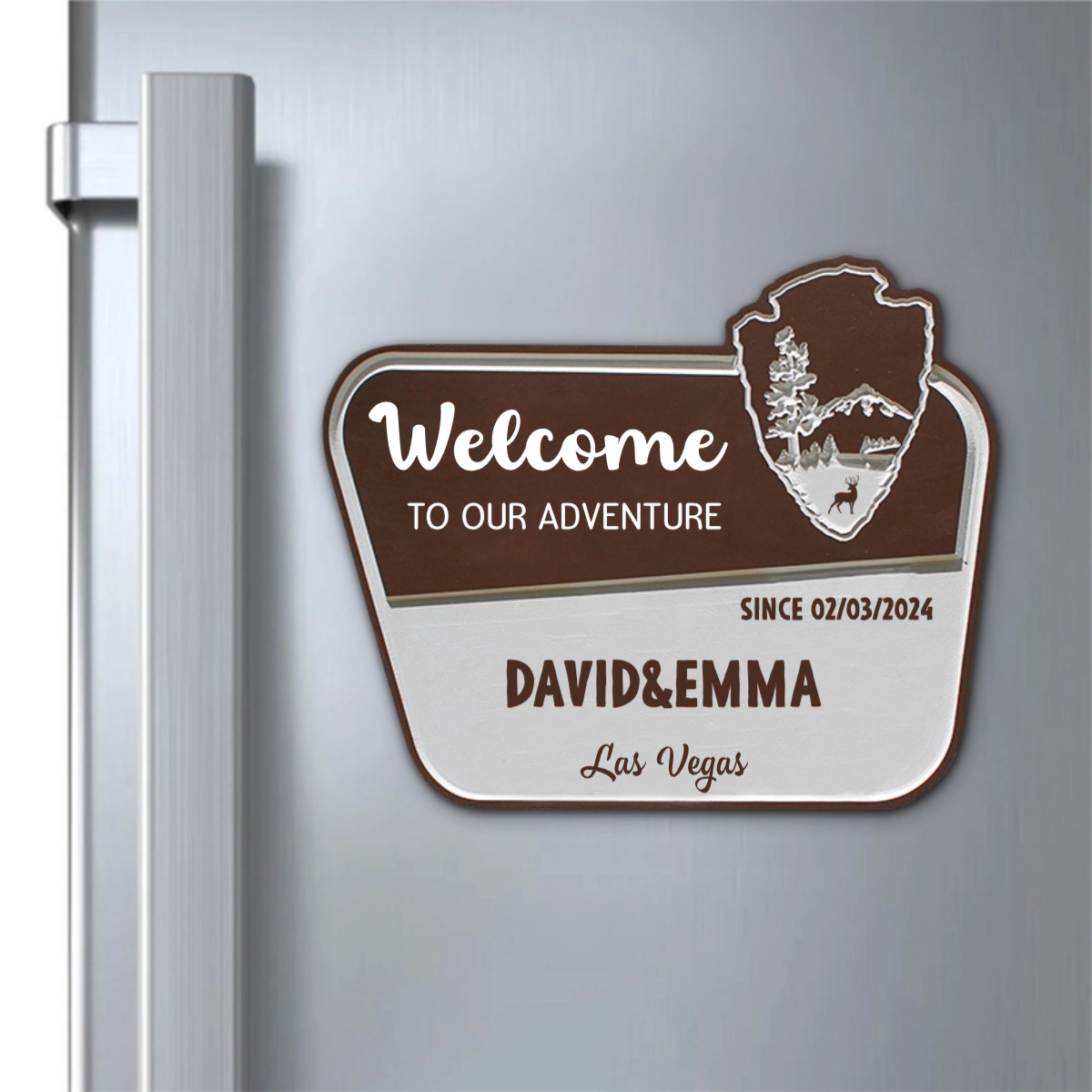 Personalized Adventure Wood Fridge Magnet