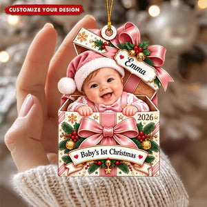 Personalized Baby First Christmas Ornament, Custom Baby Photo Keepsake