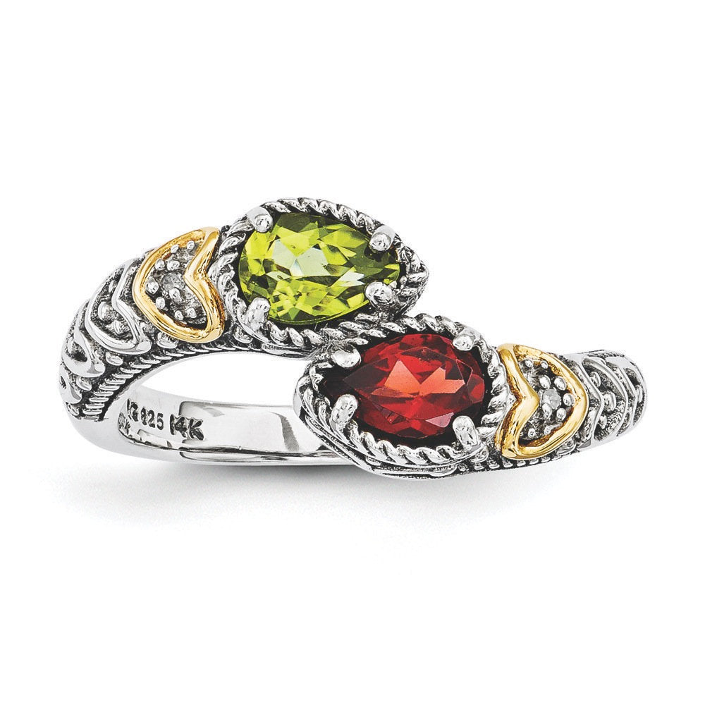 Personalized Grandma Mom Family 2-5 Birthstones Vintage Ring - Gift For Christmas