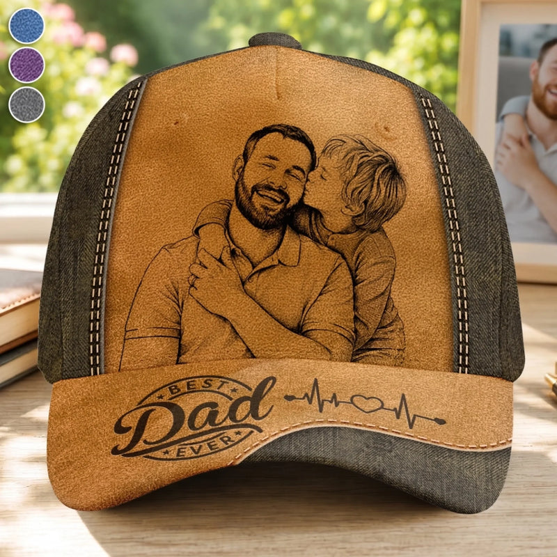 Best Dad Ever - Custom Photo Hat, Father's Day Gifts