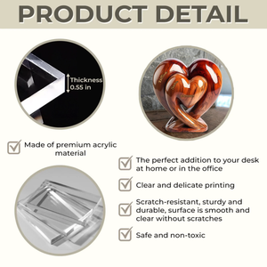 Together With Heart Personalized Shaped Couple Acrylic Plaque