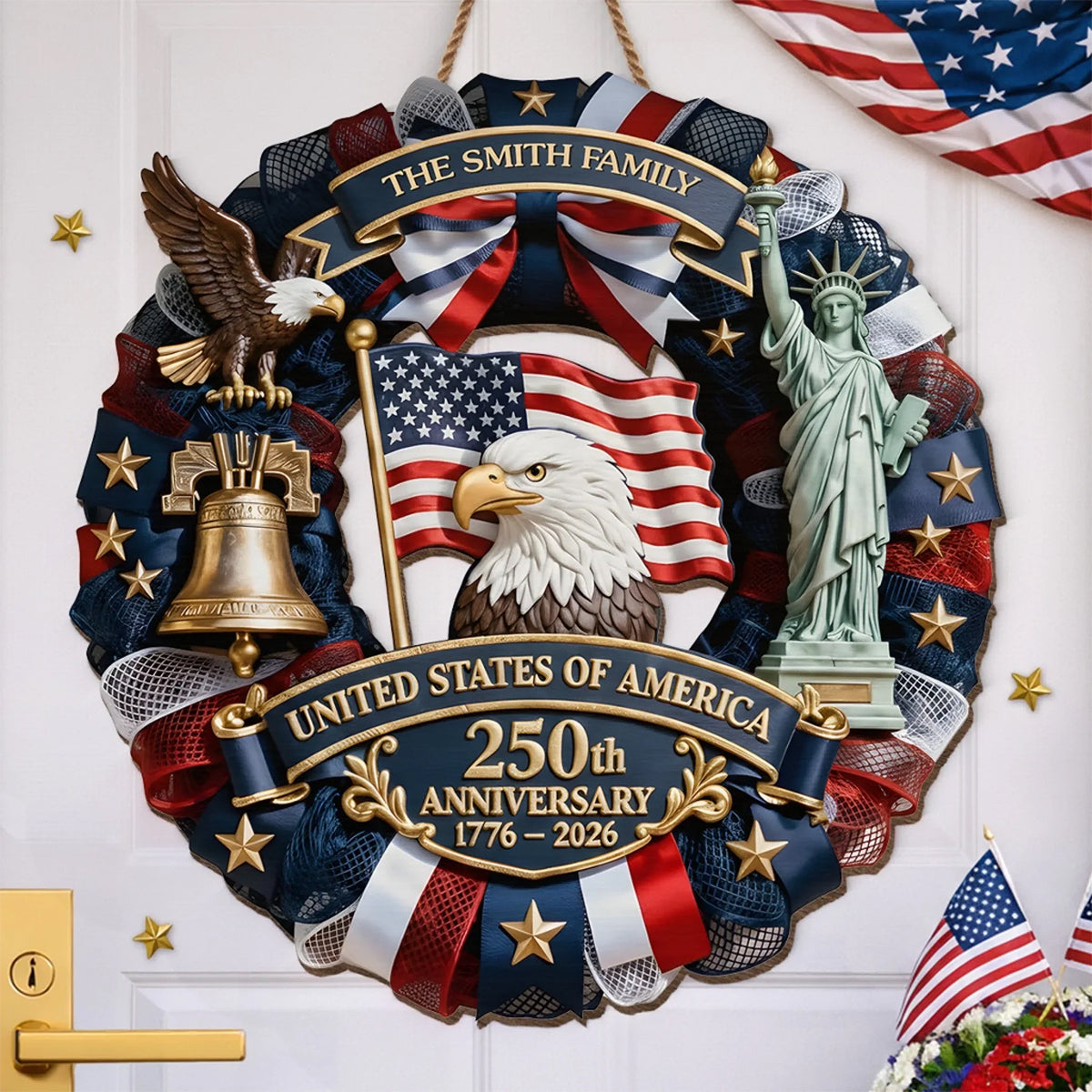 Personalized America 250th Anniversary Custom Wood Sign