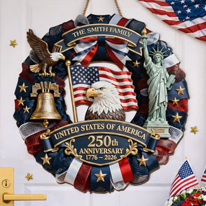 Personalized America 250th Anniversary Custom Wood Sign