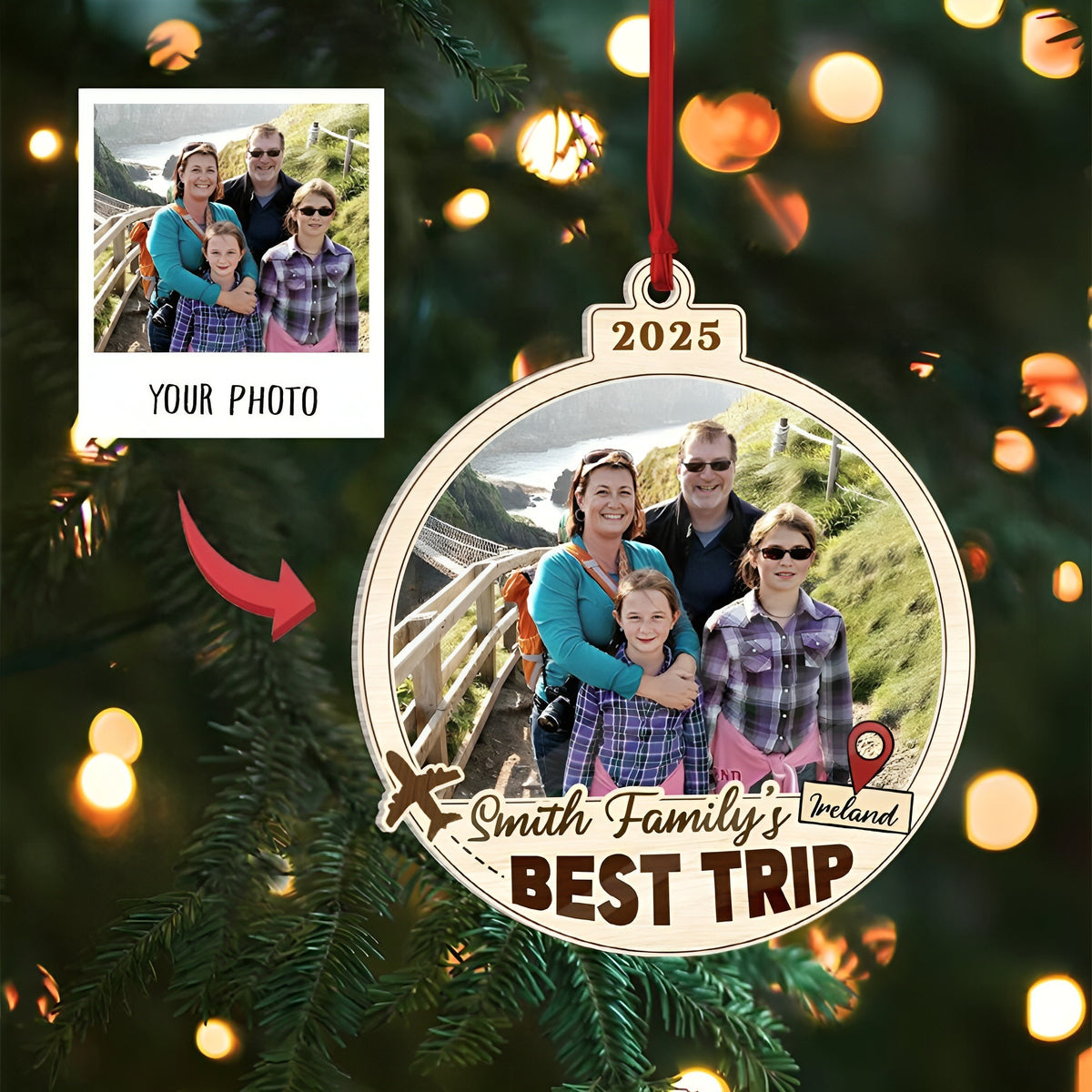 Personalized Family Best Trip Ornament, Gift for Traveler