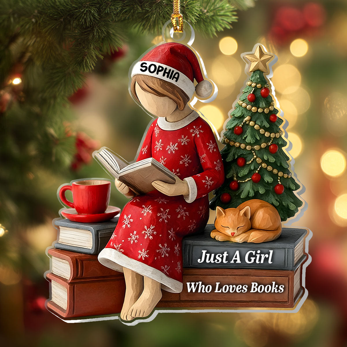 Just A Girl Who Loves Books - Personalized Acrylic Ornament
