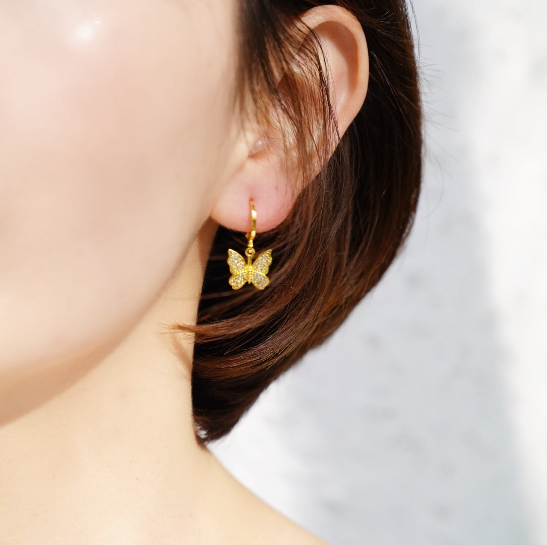 Fully-jewelled Fashion Butterfly Earrings
