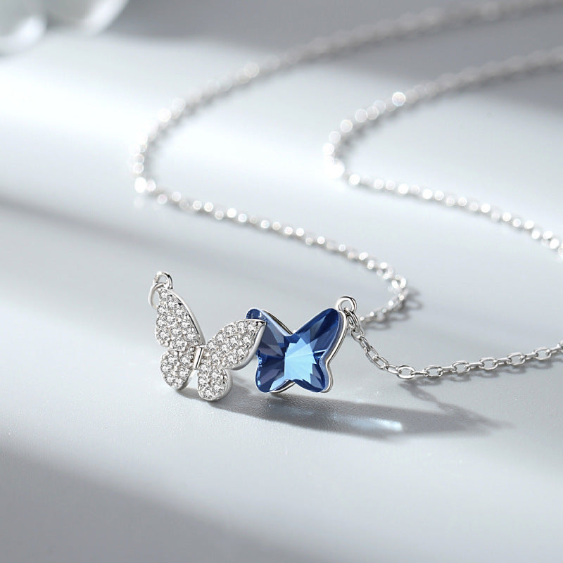 Original S925 Pure Silver Butterfly Fashion Necklace