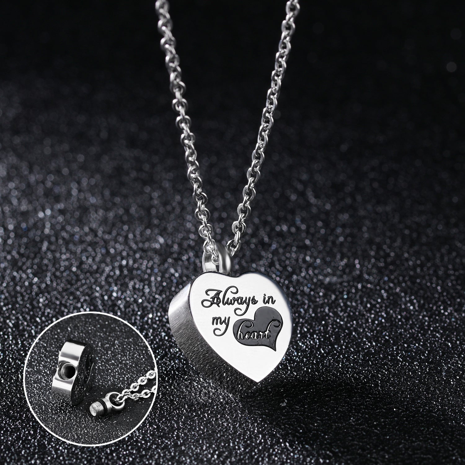 Memorial Heart Pet Ashes Necklace