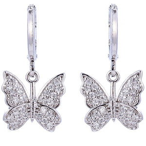 Fully-jewelled Fashion Butterfly Earrings
