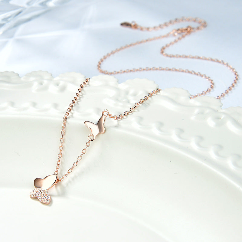 2021 New Style Fashion Butterfly Set Auger Necklace