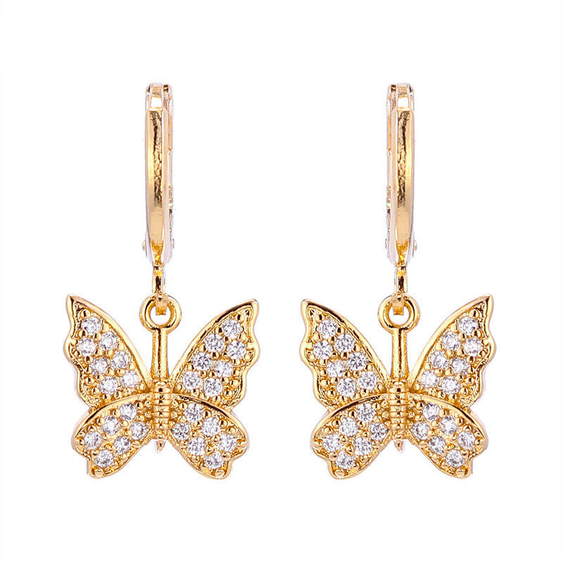 Fully-jewelled Fashion Butterfly Earrings