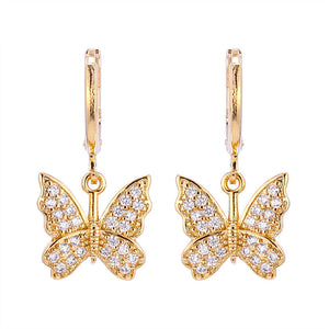 Fully-jewelled Fashion Butterfly Earrings