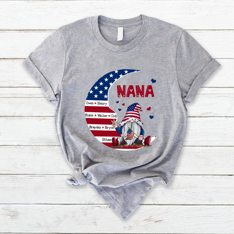 Personalized Grandma Moon American Flag T-Shirt