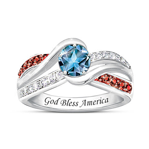 "God Bless America" Ring - Independence Day Gift