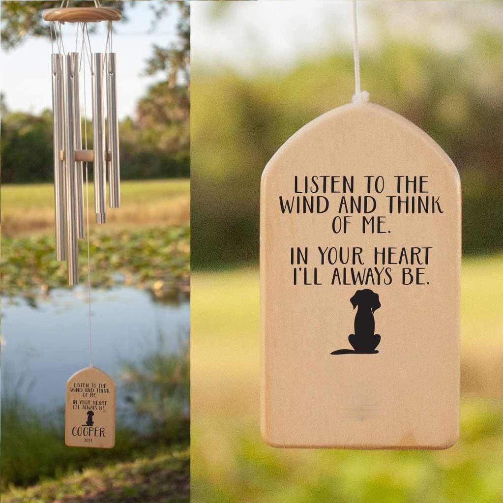 Personalized In Your Heart I'll Always Be Pet Memorial Wind Chime