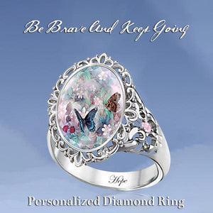 Colorful Zircon Romantic Butterfly Ring