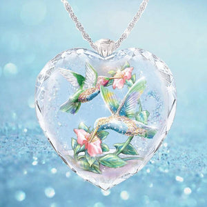 Elegant Hummingbird Crystal Pendant Ring for Women