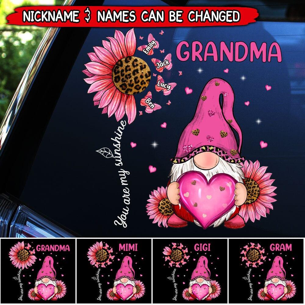 Unique Pink Leopard Grandma Mom Butterfly Kids Personalized Sticker