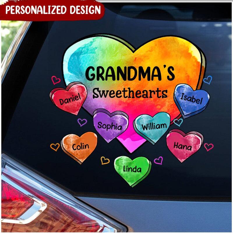 Colorful Heart Grandma Auntie Mom Sweet Heart Kids Personalized Decal
