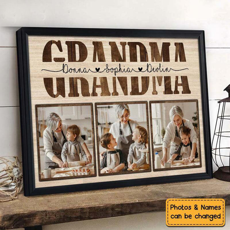 Grandma,Nana With Kids Photo Upload-Gift To My Grandma Canvas