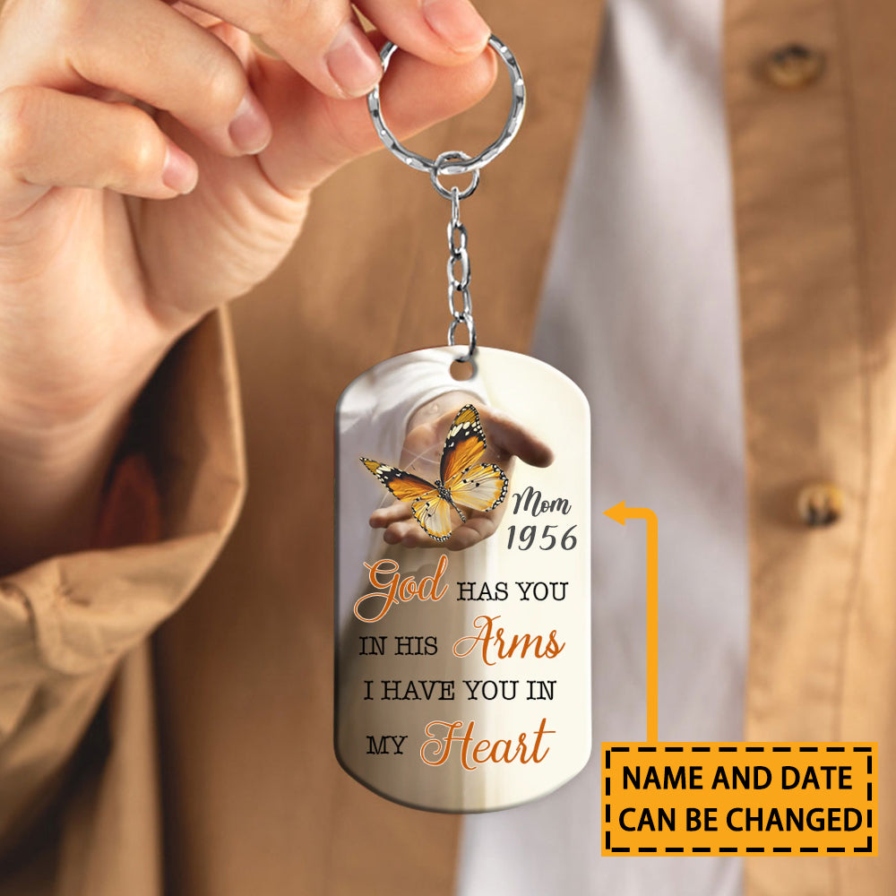 God Has You In His Arms-Personalized Keychain