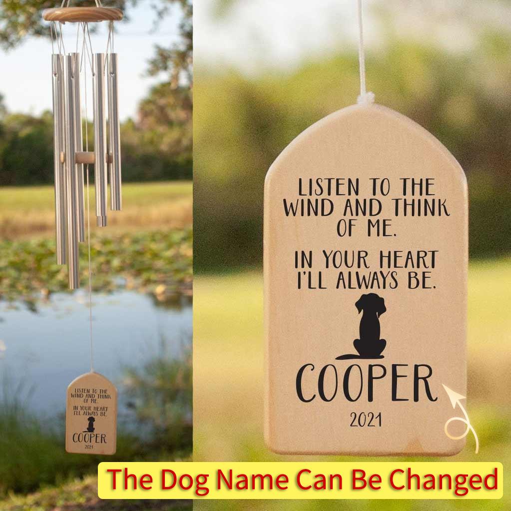 Personalized In Your Heart I'll Always Be Pet Memorial Wind Chime