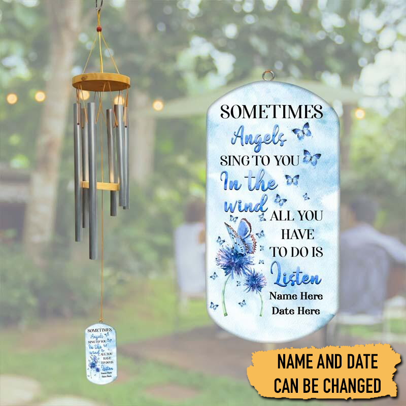 "All You Have To Do Is Listen" Double-sided Personalized Wind Chime