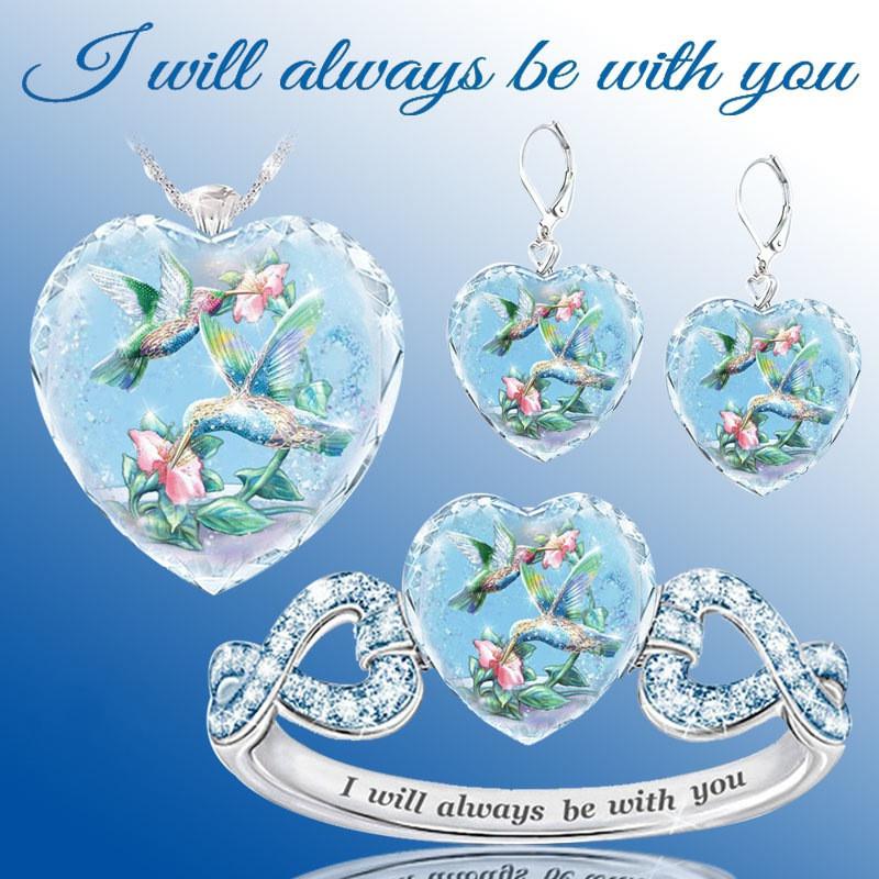 Elegant Hummingbird Crystal Pendant Ring for Women