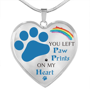 Dog Memorial Necklace You Left Paw Prints on My Heart