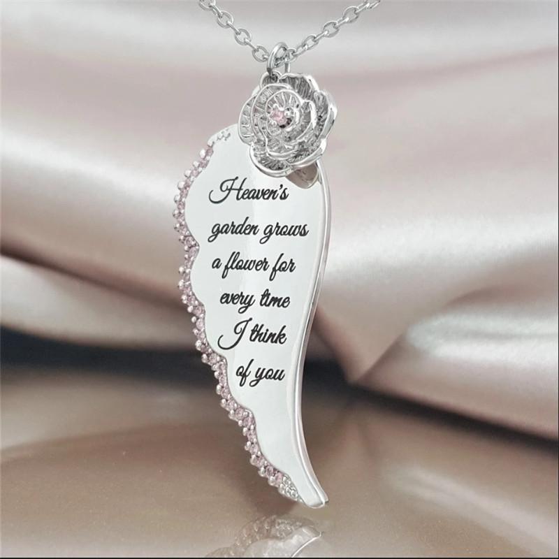 I think Of You Angel Wing Necklace