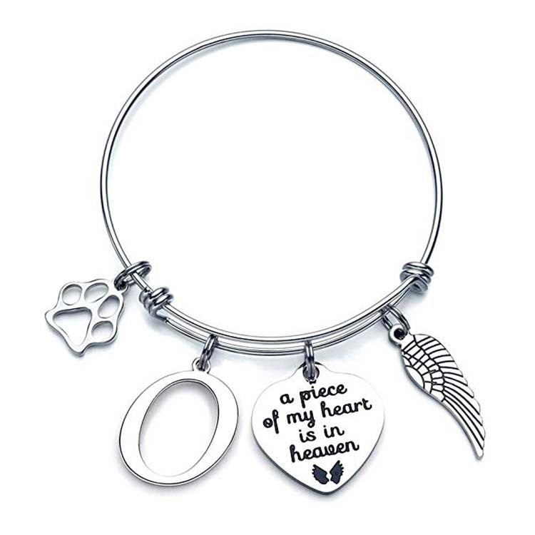 Memorial A Piece Of My Heart In Heaven Dog Paw Bracelet
