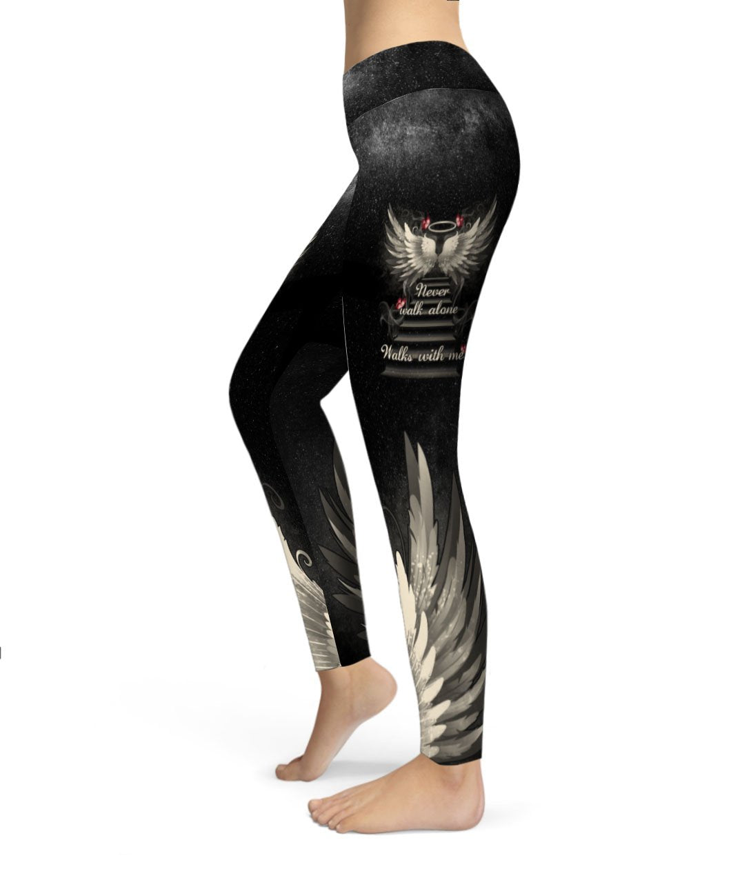 Never Walk Alone My Love Walks With Me Personalized All Over Print Legging