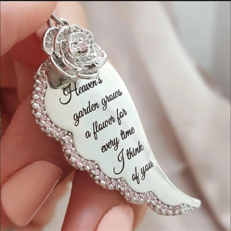 I think Of You Angel Wing Necklace