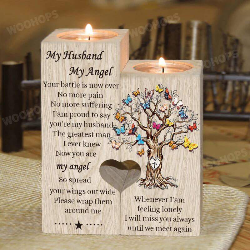 Memorial Candle Holder-My Husband My Angel