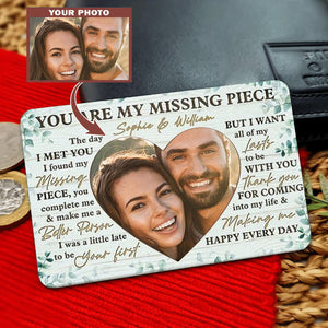 You Are My Missing Piece Couple Gift Personalized Wallet Card