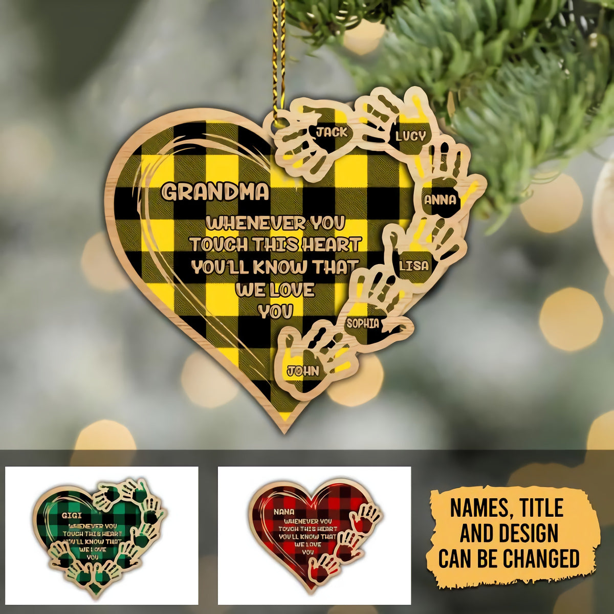 Grandma-Nana I Love You Personalized Ornament Gift