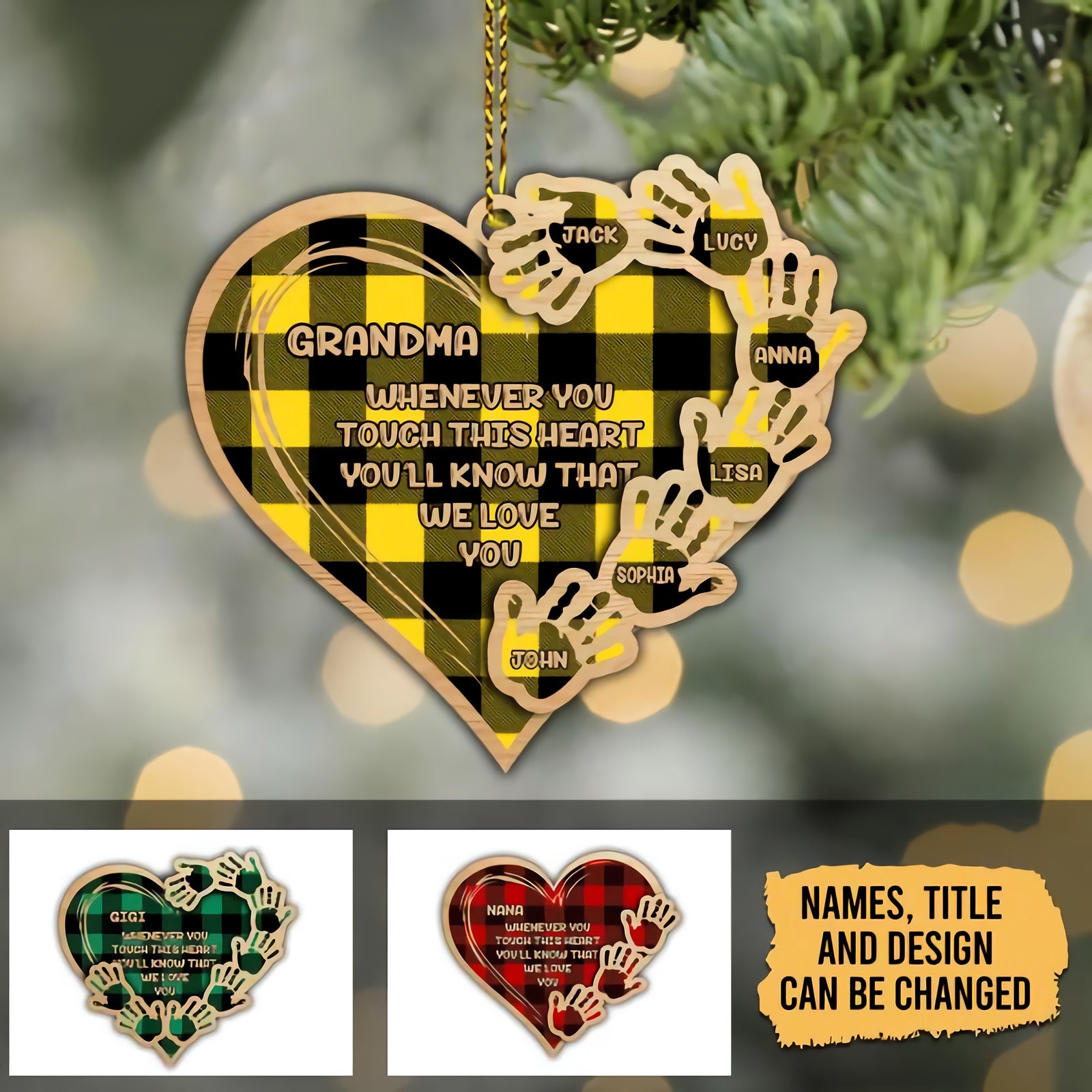 Grandma-Nana I Love You Personalized Ornament Gift