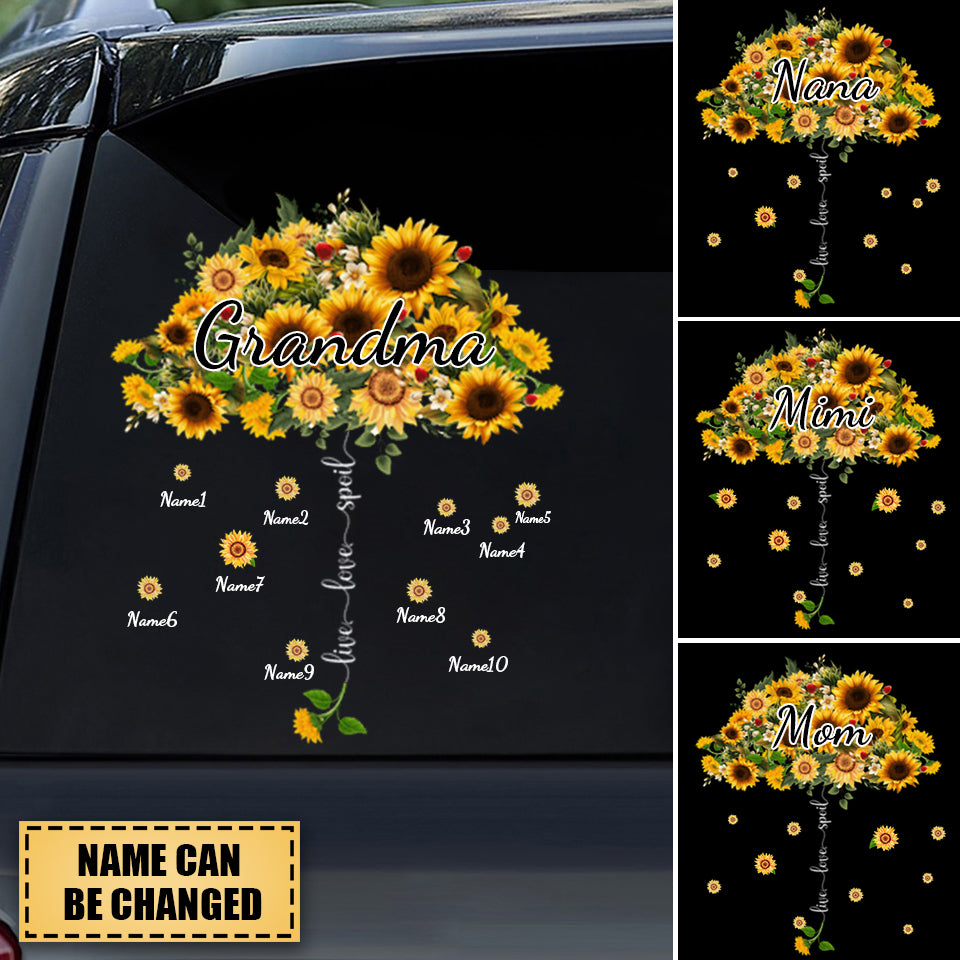 Happiness is Being A Grandma Umbrella Flower Personalized Sticker